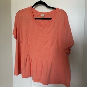 Anthropologie Pilcro Peach Peplum Top 1X